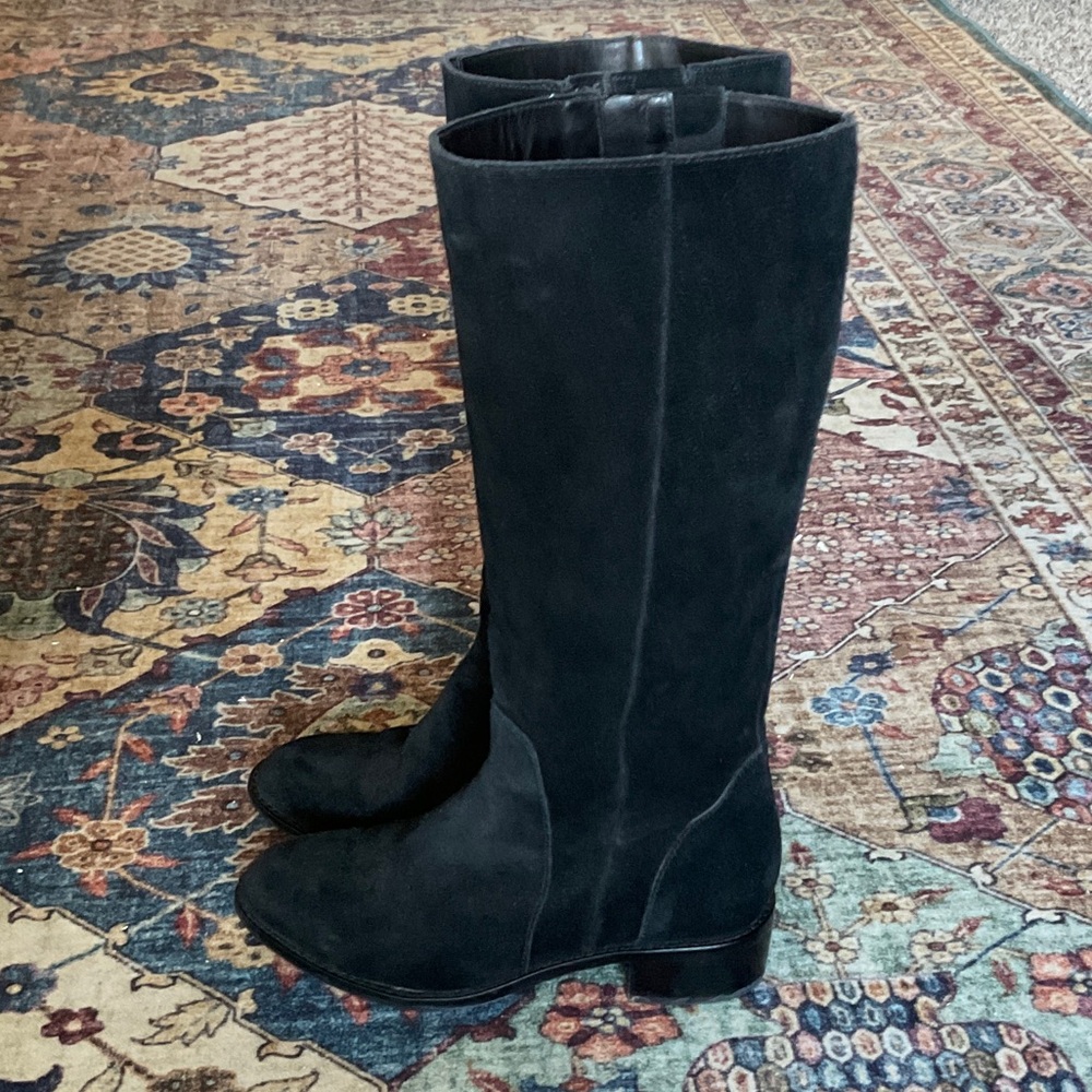 Cole Haan Black Knee-High Suede Boots